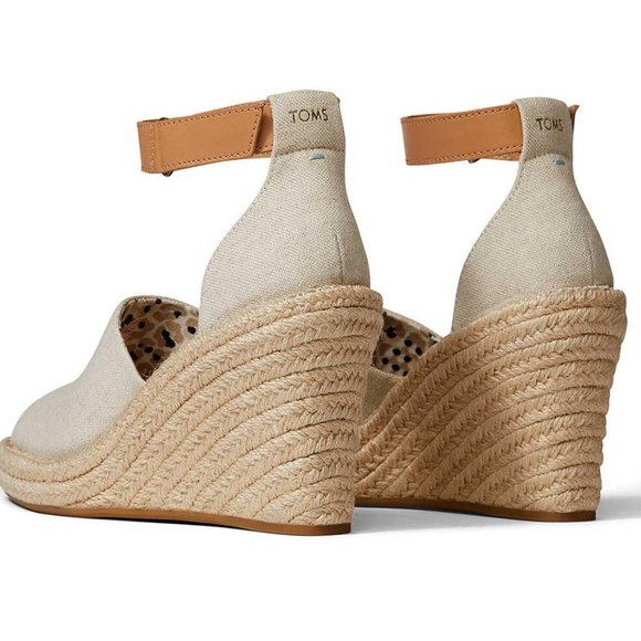 Toms- Natural Marisol Peep Toe Wedge - Picture 3 of 4